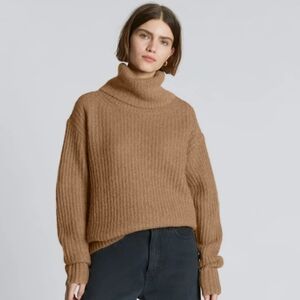 Everlane The Alpaca Oersized Ribbed Turtleneck Sweater Womens Size M